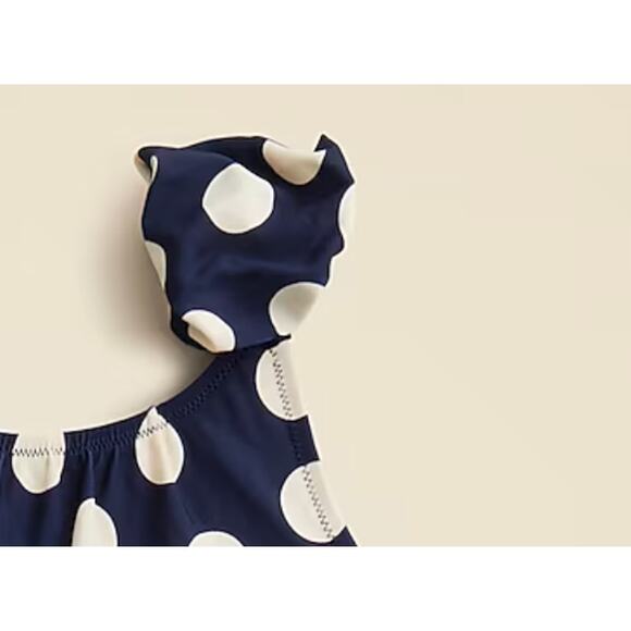 NWT J. Crew crewcuts Puff Sleeve Swim Top 10 Blue White Bikini CH085 Girls - Picture 2 of 4